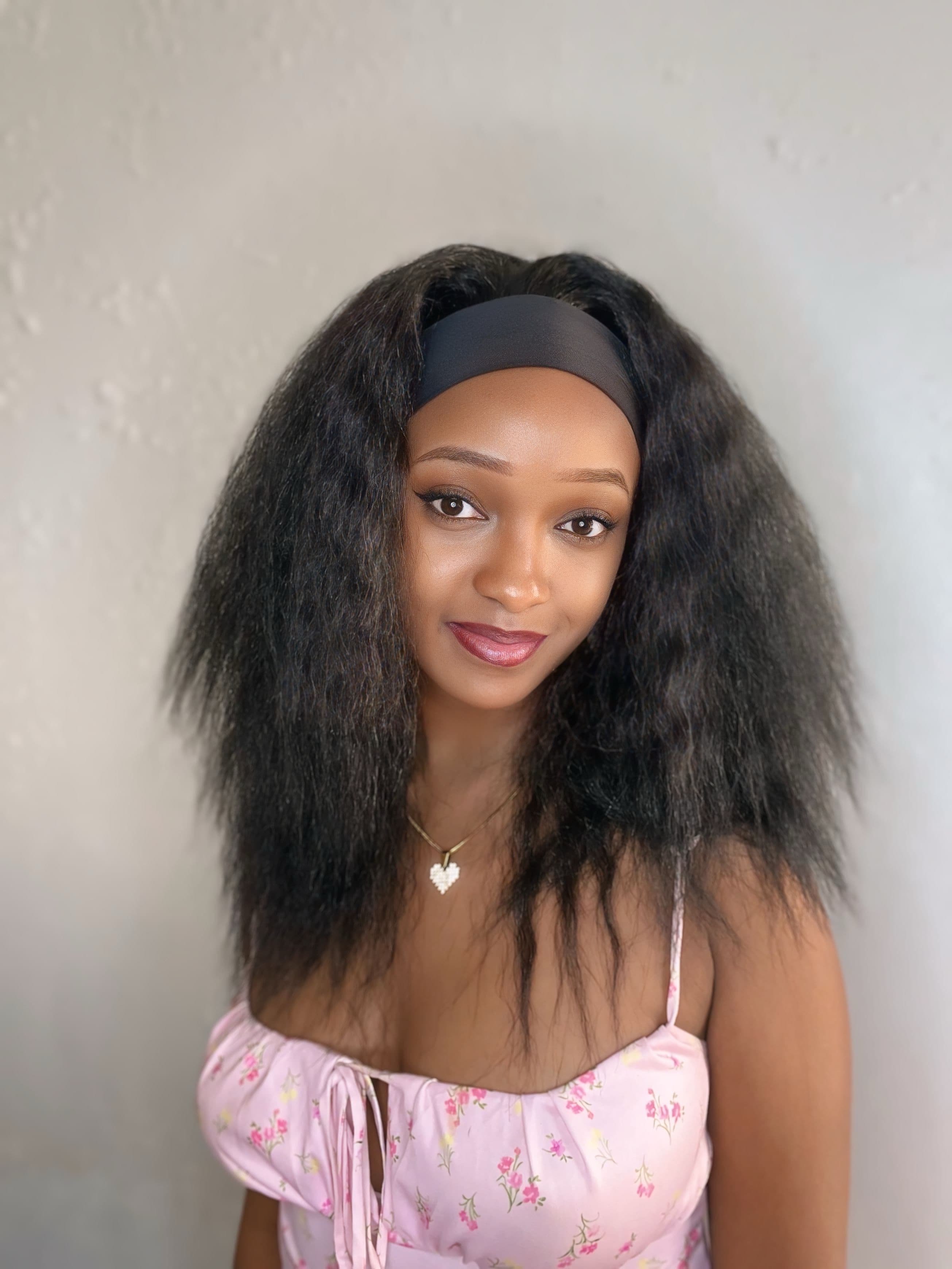 Crowned kinks headband wig wig